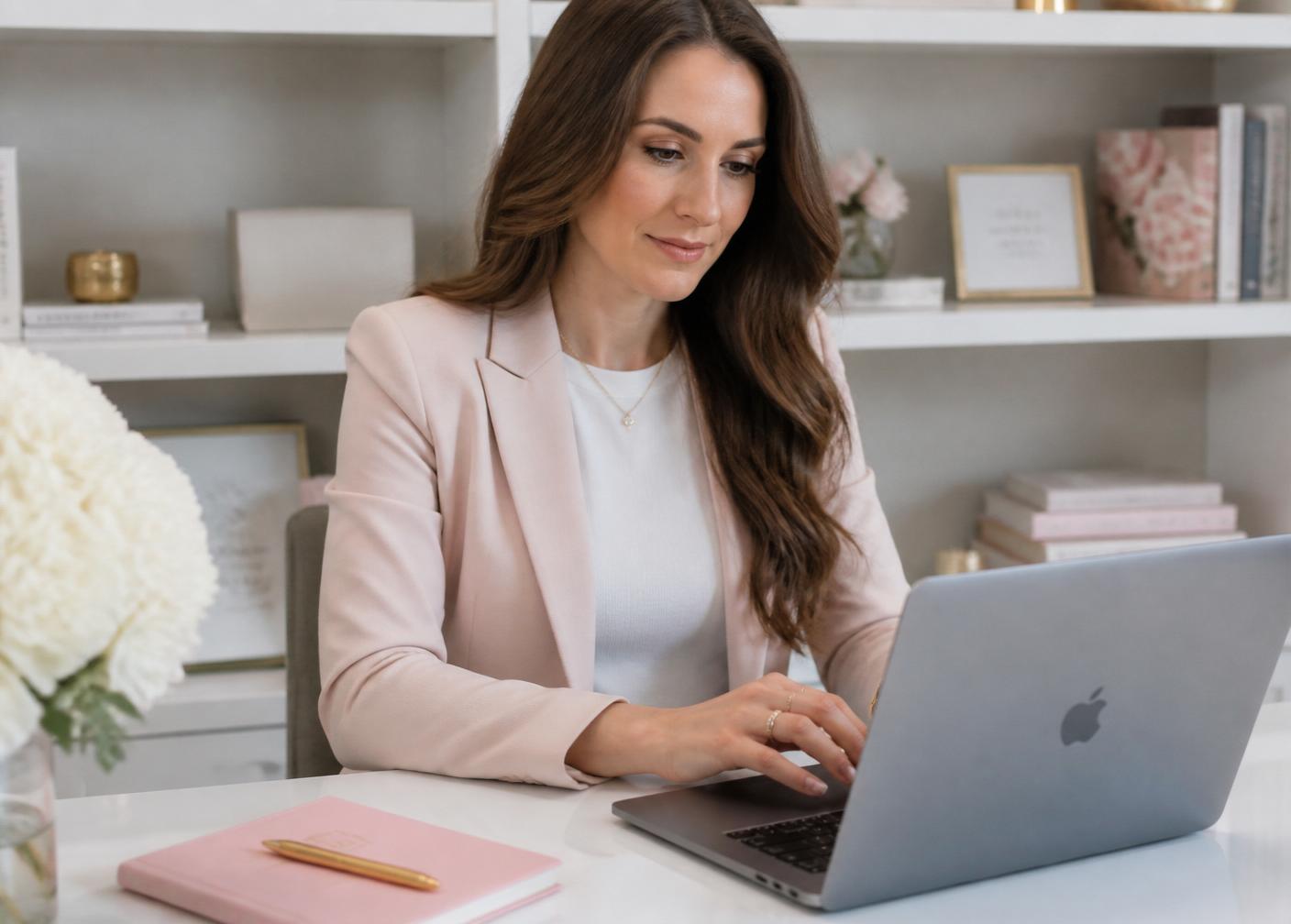 Profesional atendiendo clientes desde su oficina